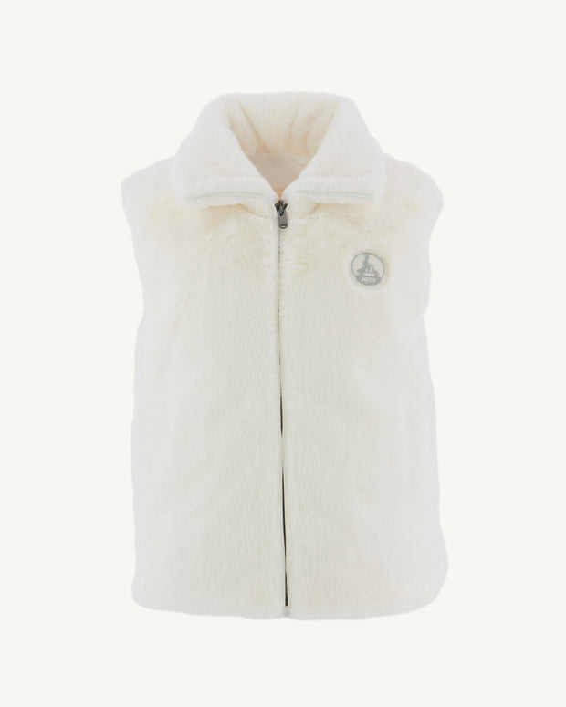 Doudoune avec des cristaux Swarovski®️ sans manches réversible Grand Froid Blanc Daria