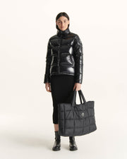 Sac avec des cristaux Swarovski®️ shopping Noir Leika 2.0