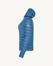 Doudoune légère à capuche Bleu jeans Cloe